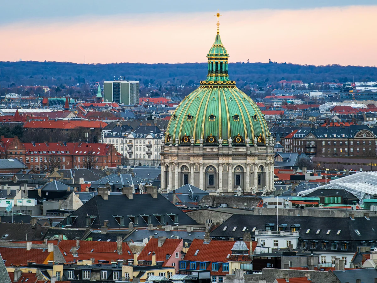 Frederik's Church in Copenhagen at Sunset