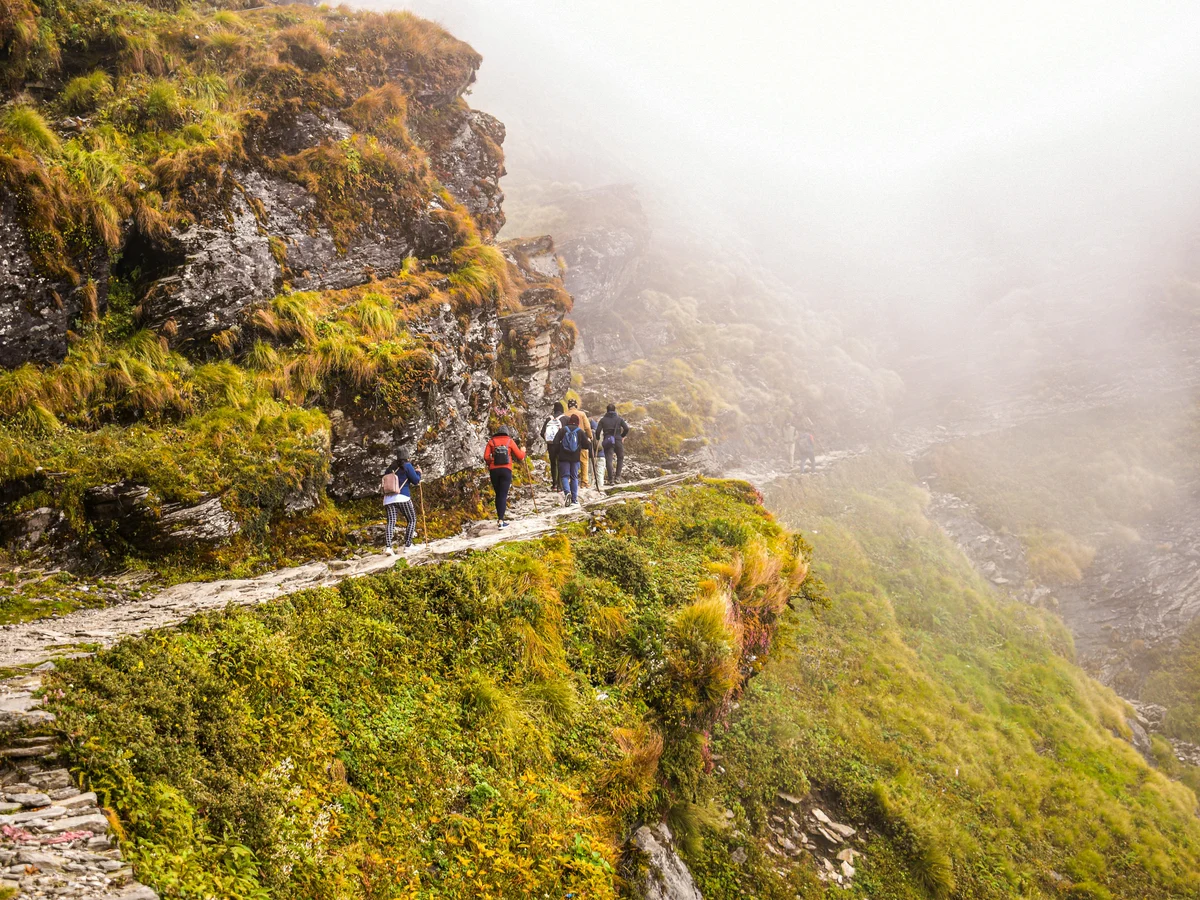 People Hiking on the Mountain