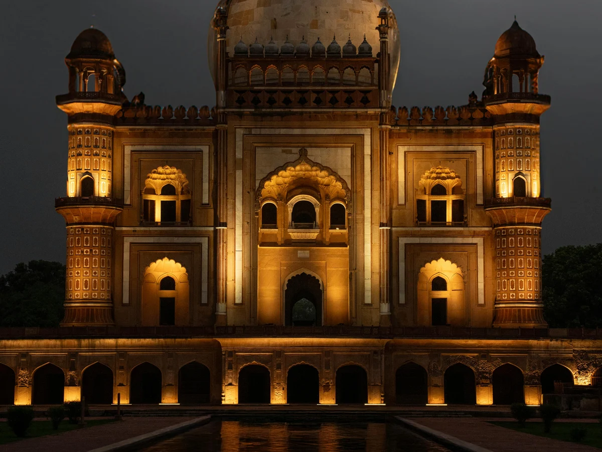 Dramatic Night View of Safdarjung Tomb in Delhi