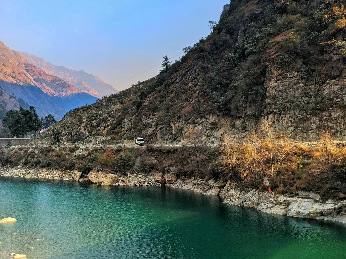 Serene River in Himachal Pradesh Mountains