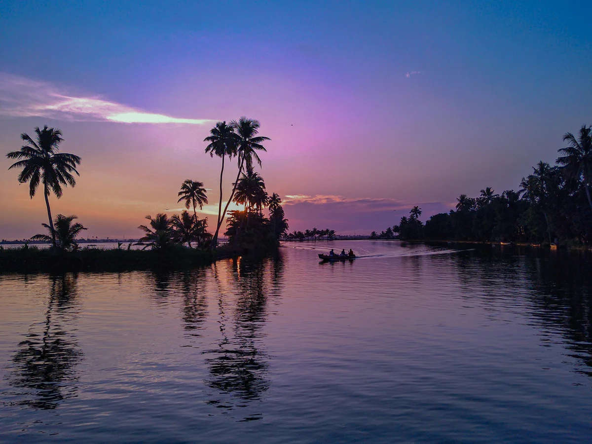 Sailing in a Tropical Bay in the Evening