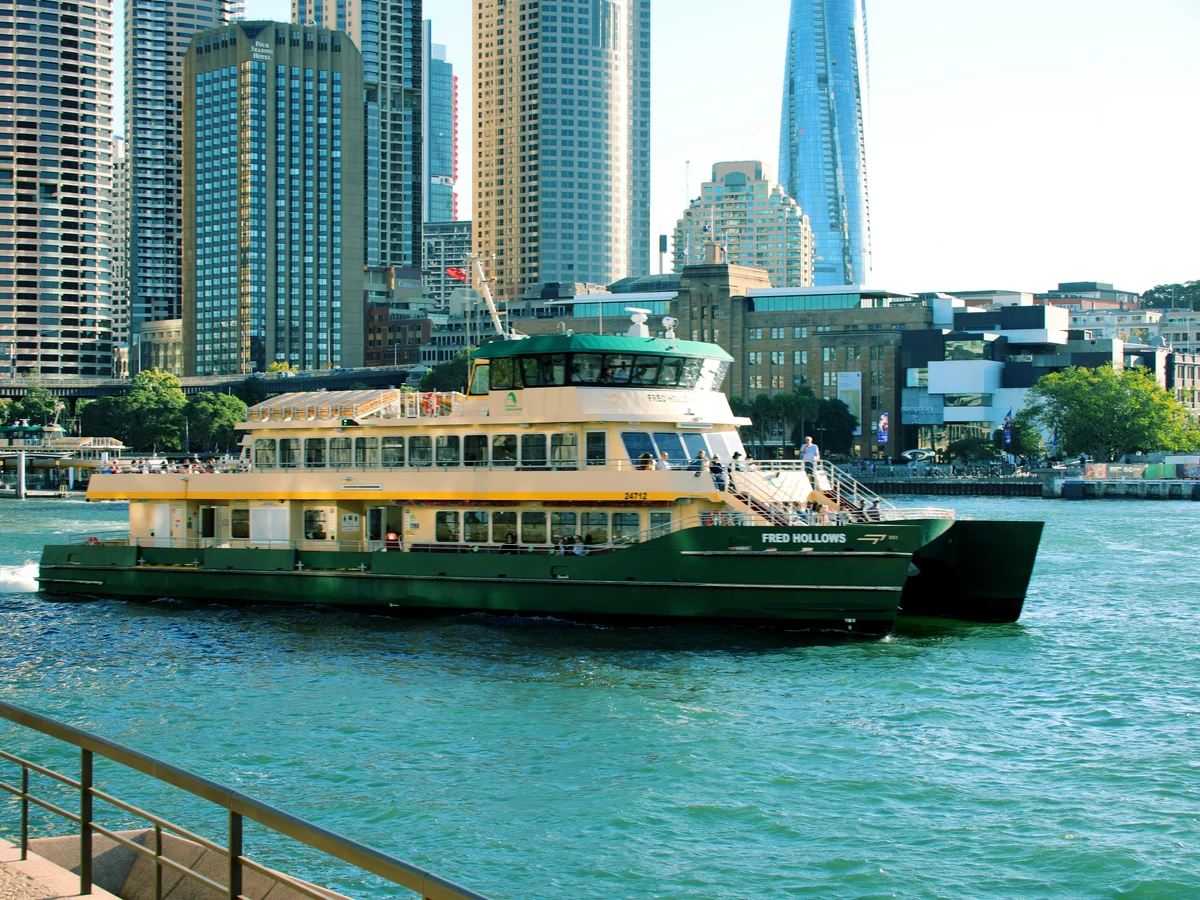 Sydney Harbor Cityscape with Fred Hollows Ferry, Australia
