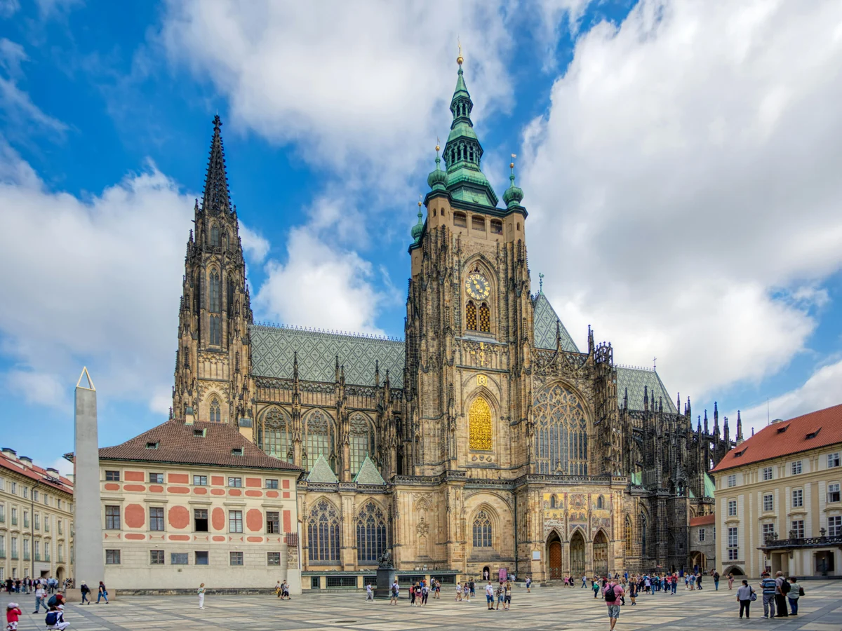 Facade of St. Vitus Cathedral, Prague, Czechia