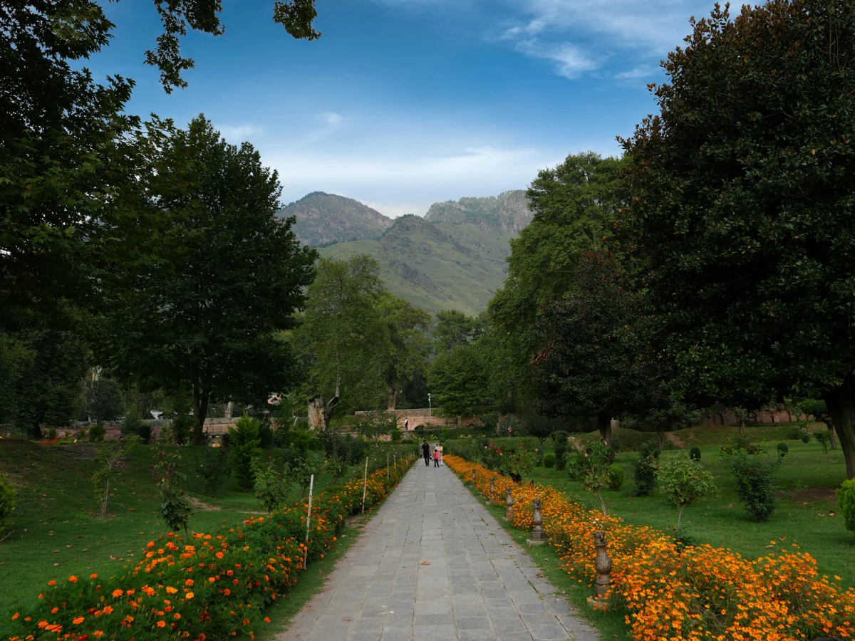 Nishat Garden Pathway in Jammu and Kashmir