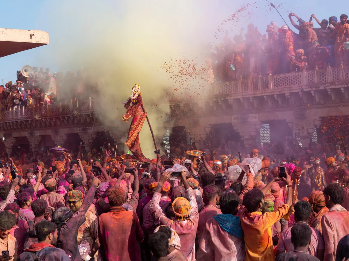 Vibrant Holi Celebration in Nandgaon