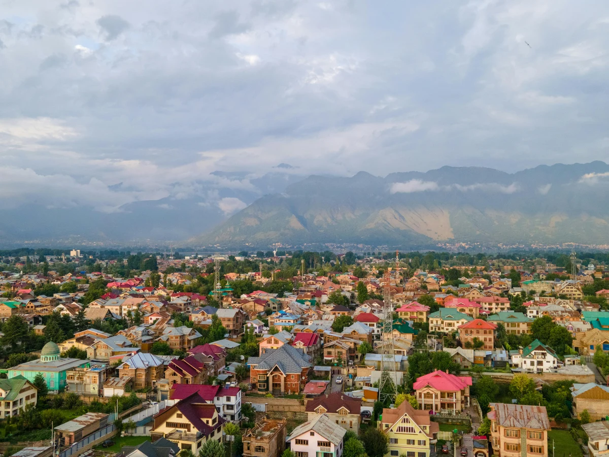 Colorful Buildings in a Town in India