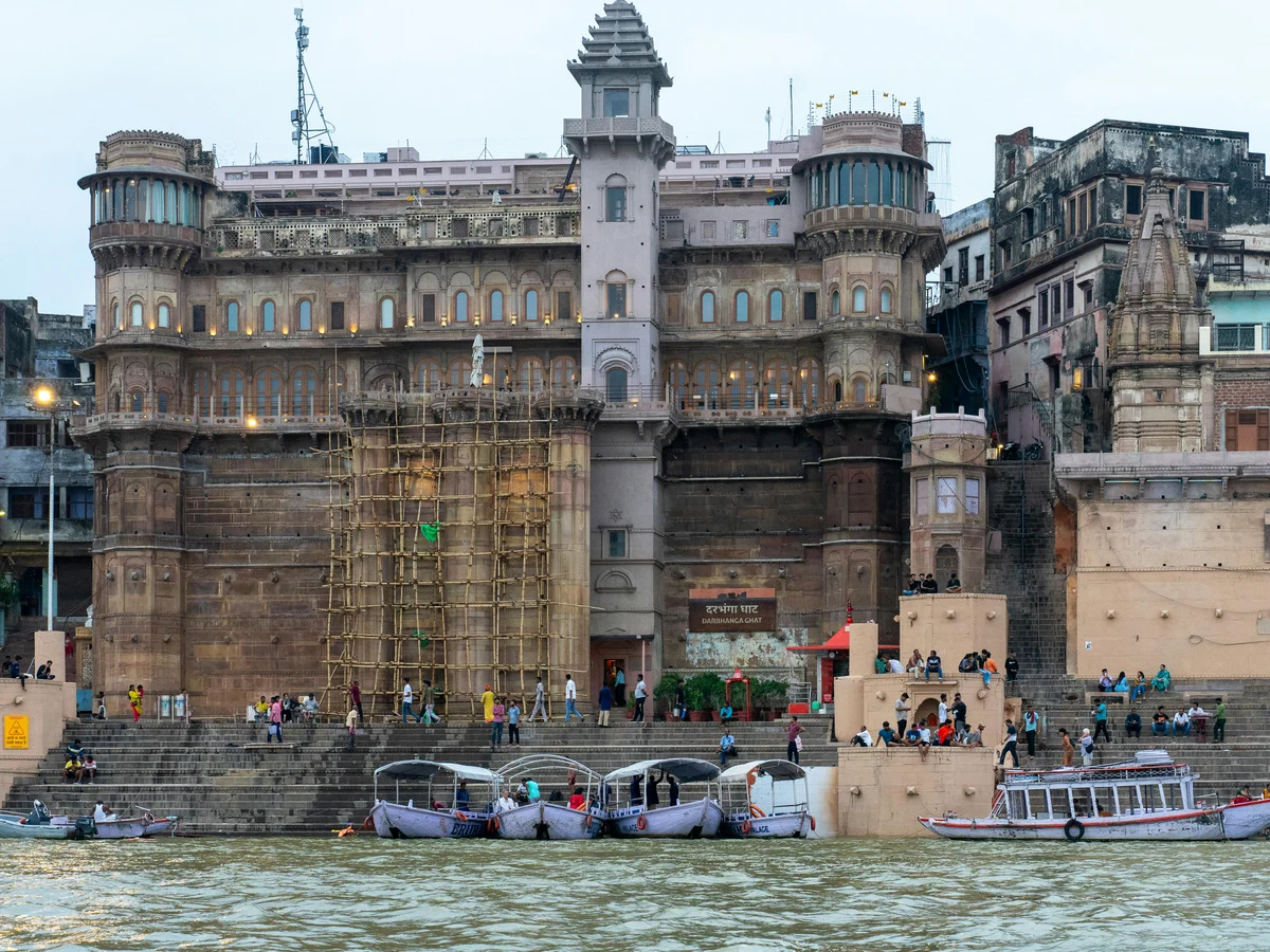 Boats in the River Port Darbhanga Ghat, Varanasi