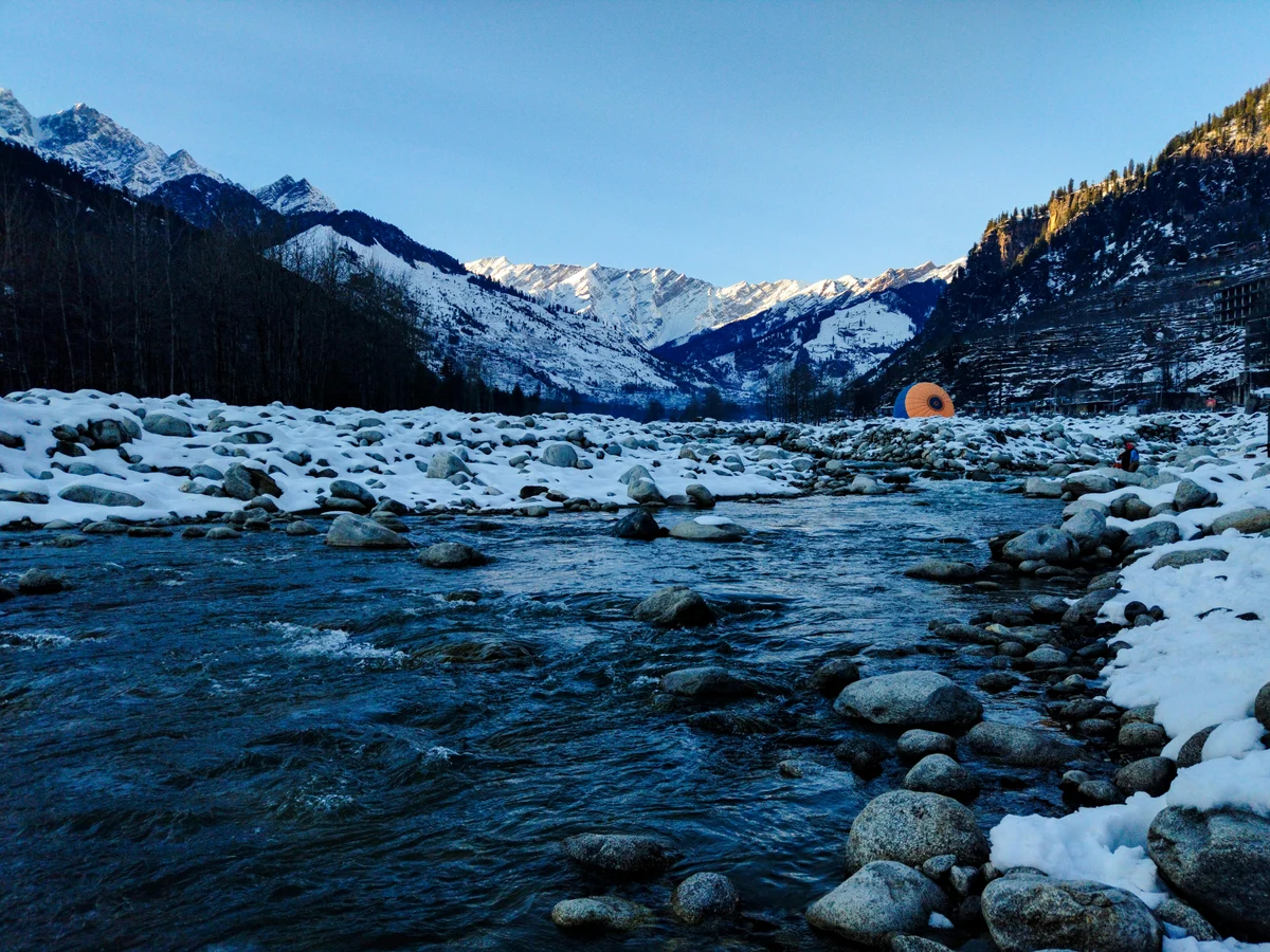 Scenic Winter Landscape in Manali, India