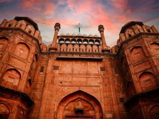 The Red Fort in Dehli under a Dramatic Sky