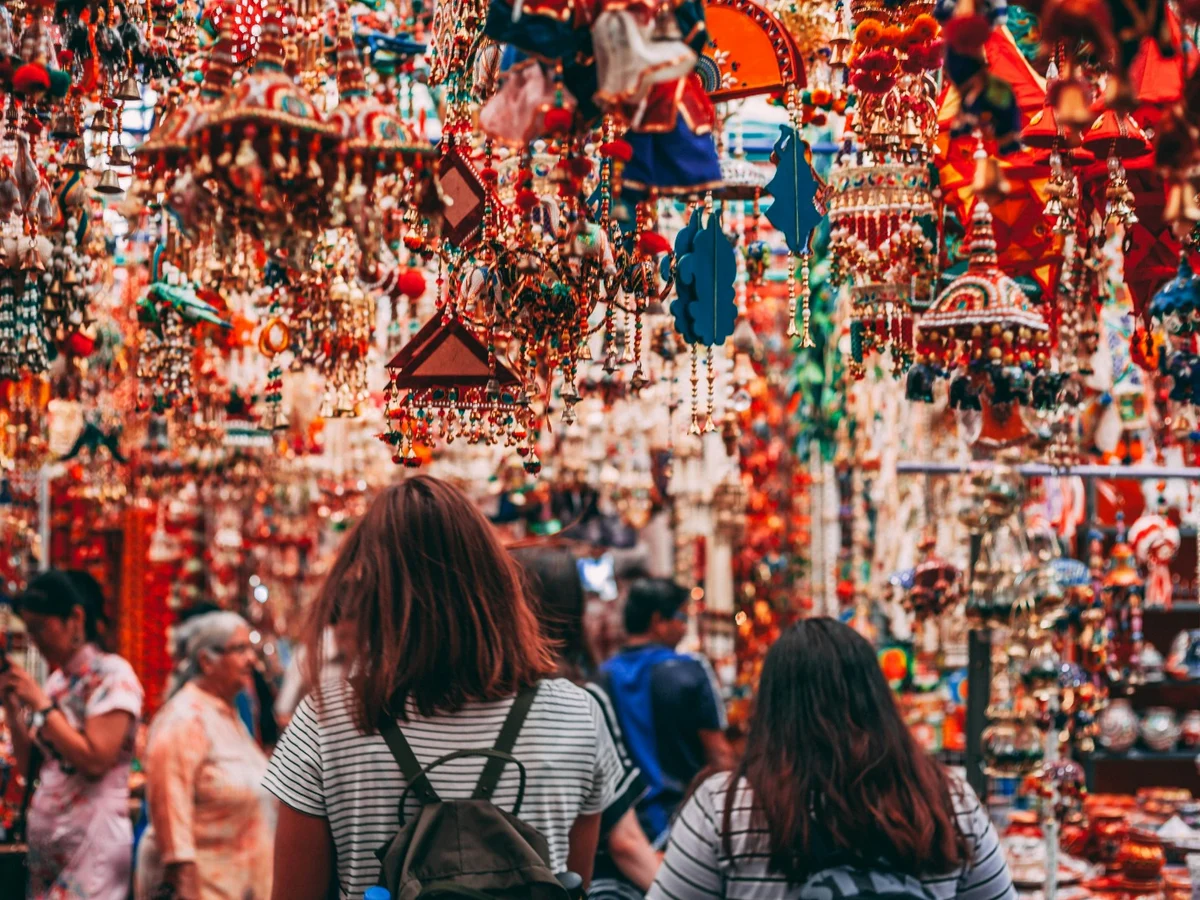 Walking in the market of India. The colors are amazing and show the cultural wealth of India.