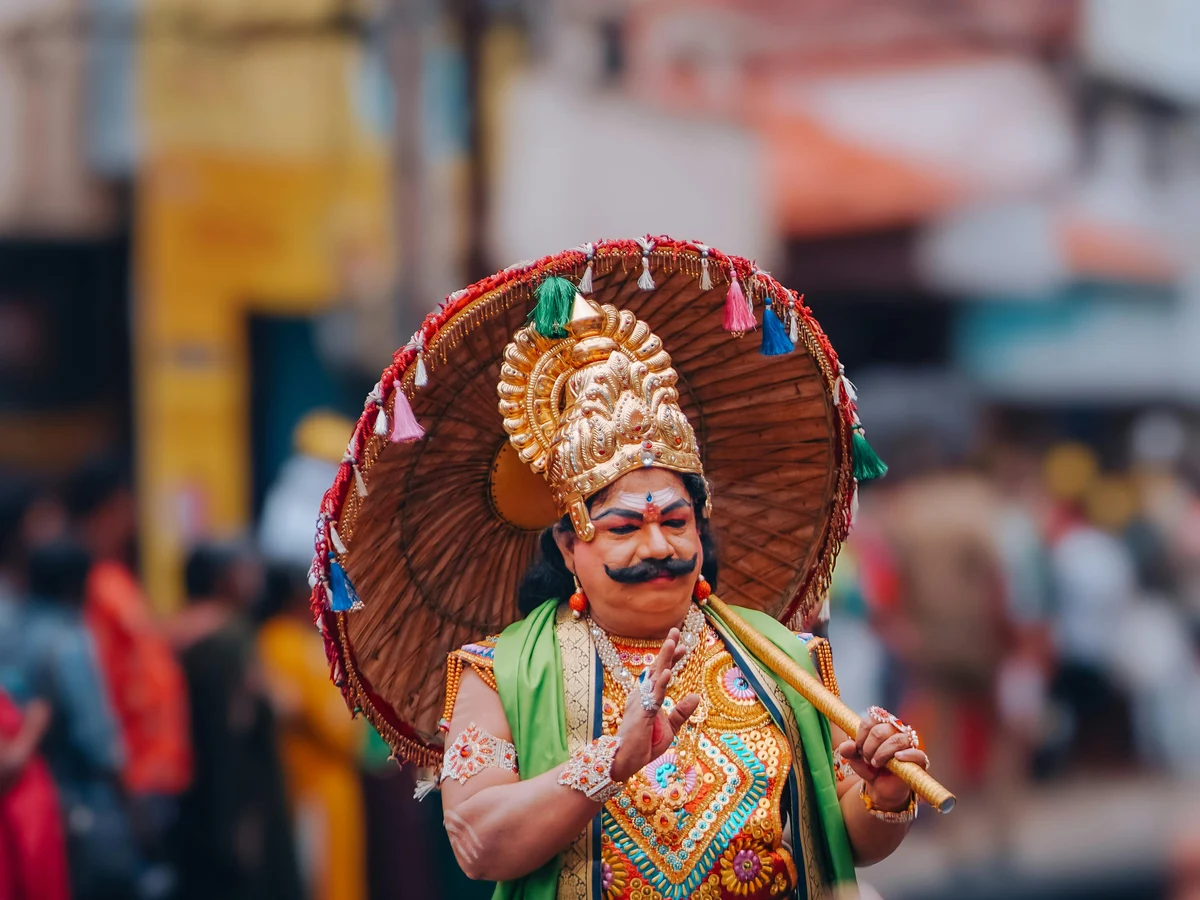 Traditional Indian Festival Parade Performer