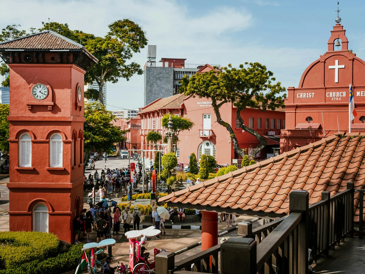 Historic Christ Church Melaka on a Sunny Day, Malacca, Malaysia