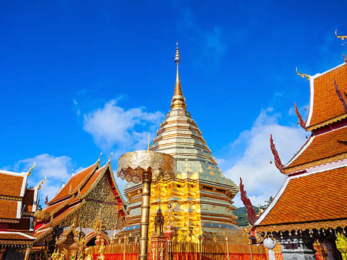 Wat Phra That Doi Suthep is a Theravada buddhist temple near Chiang Mai, Thailand