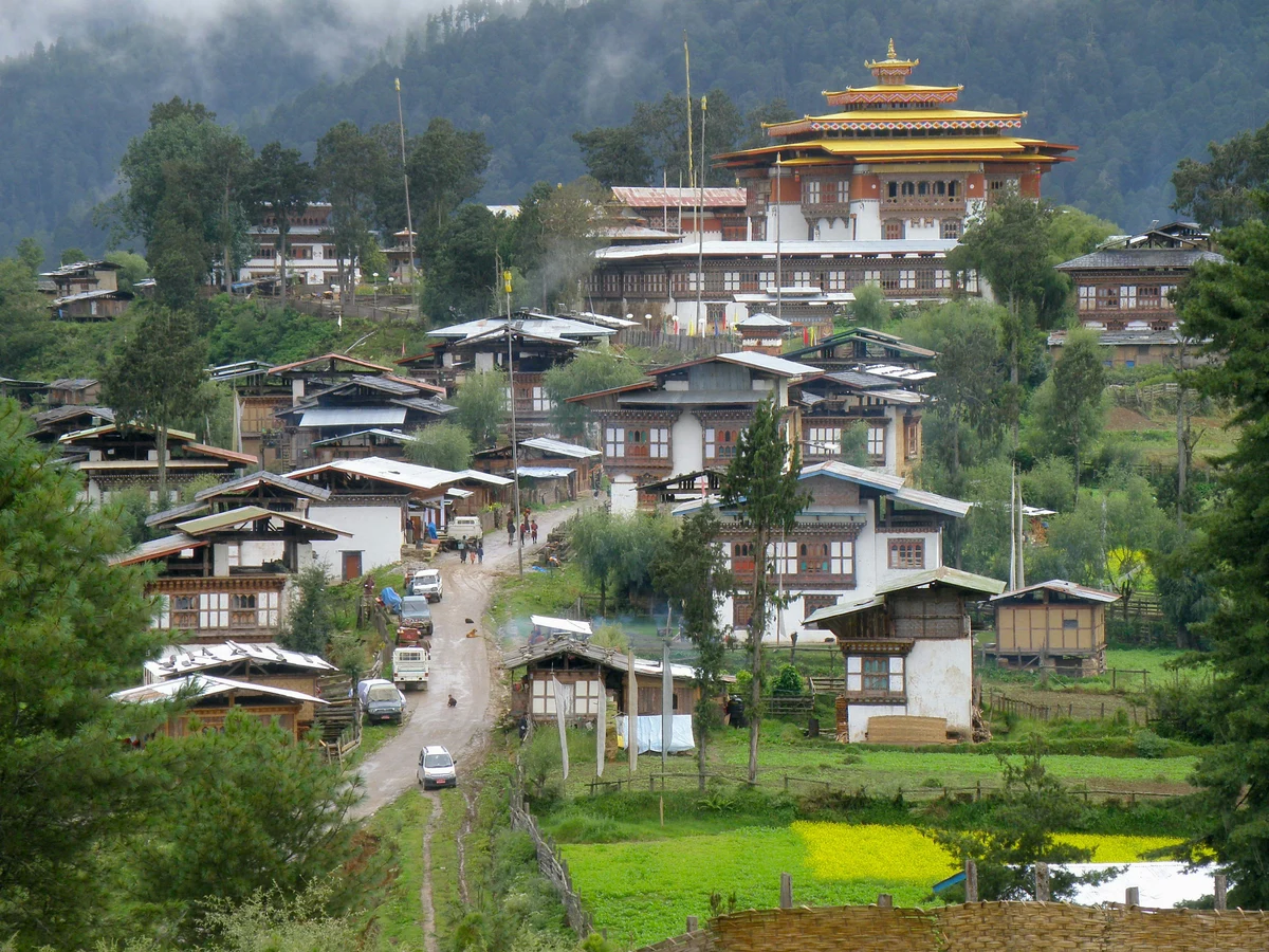 Gangtey Goemba Monastery in Phobjikha Valley Bhutan