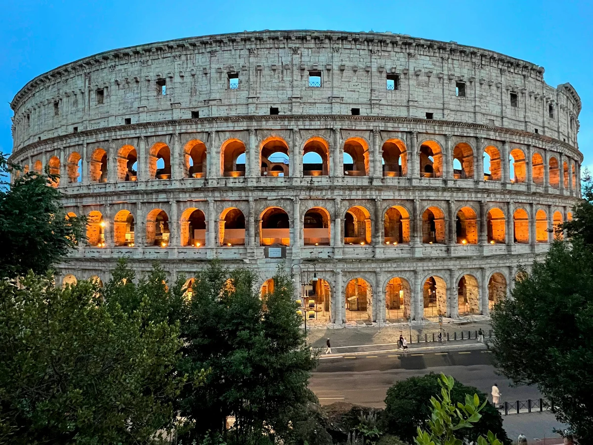 Iconic Colosseum in Rome at Twilight, Lazio, Italy