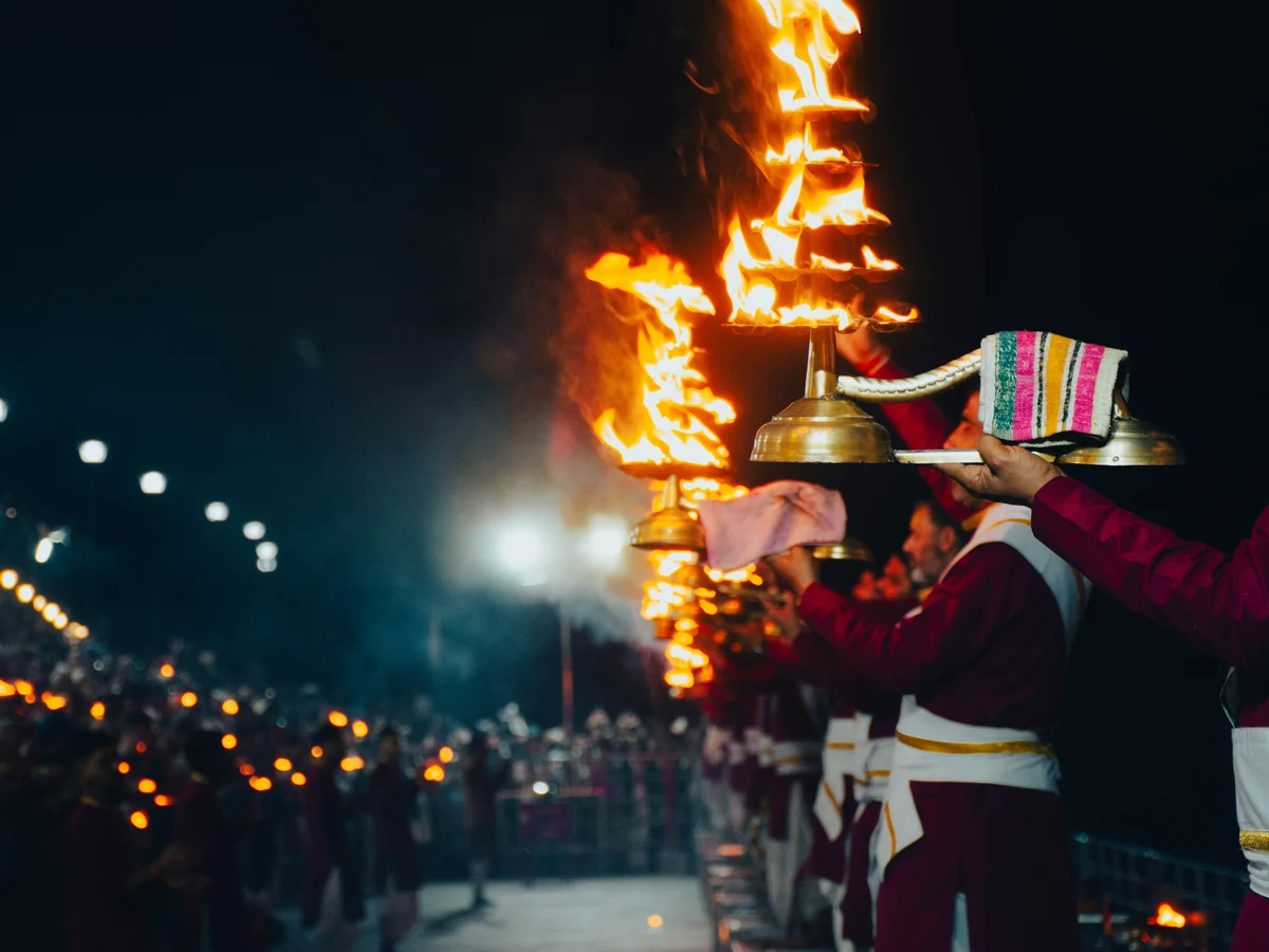 Ganga aarti at Triveni ghat in Rishikesh