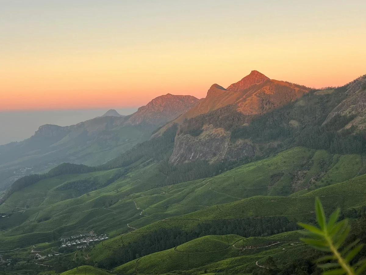 Sunset Over Lush Green Munnar Hills