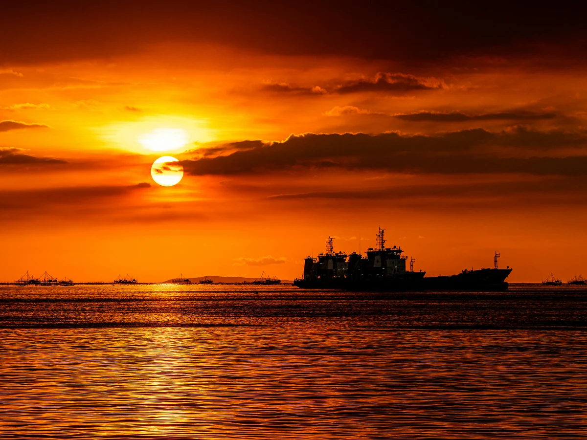 A Ship at Sunset AN, India