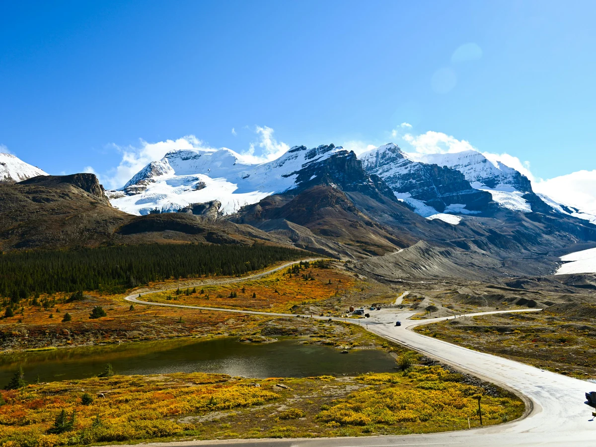 Mountains Beside the River, Jasper, AB, Canada