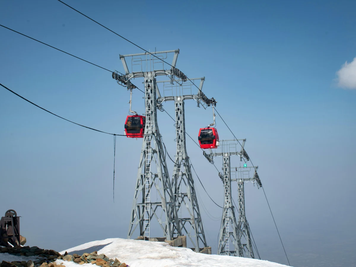 Gulmarg Gondola Cable Car in Winter Snow