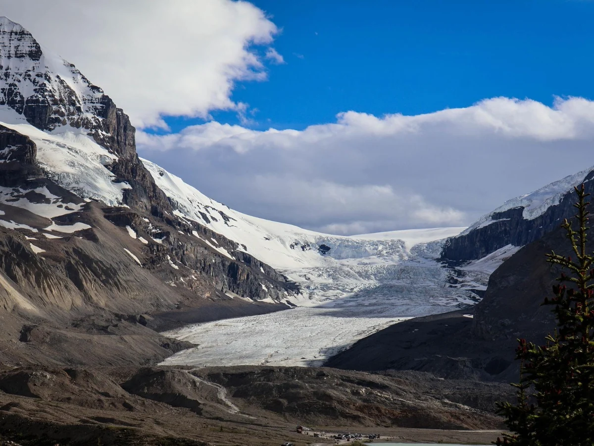 Majestic Columbia Icefield and Athabasca Glacier along Icefields Parkway