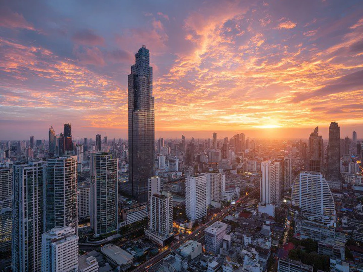 bangkok skyline sunrise view